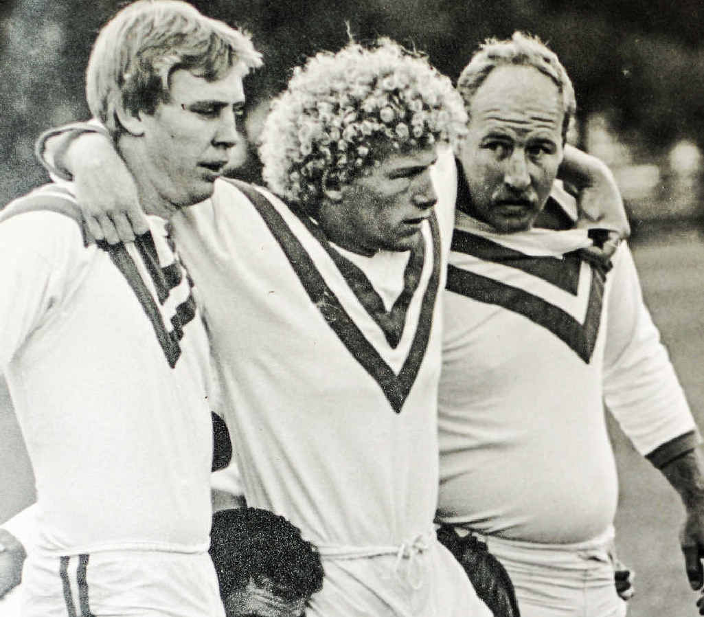 TOUGH AS NAILS: Hooker Brett Hamill, flanked by Steve Danvers (left) and Terry Alford (right), is one man who could feature in the Team of the Century. PHOTO: Contributed TOUGH AS NAILS: Hooker Brett Hamill, flanked by Steve Danvers (left) and Terry Alford (right), is one man who could feature in the Team of the Century. PHOTO: Contributed